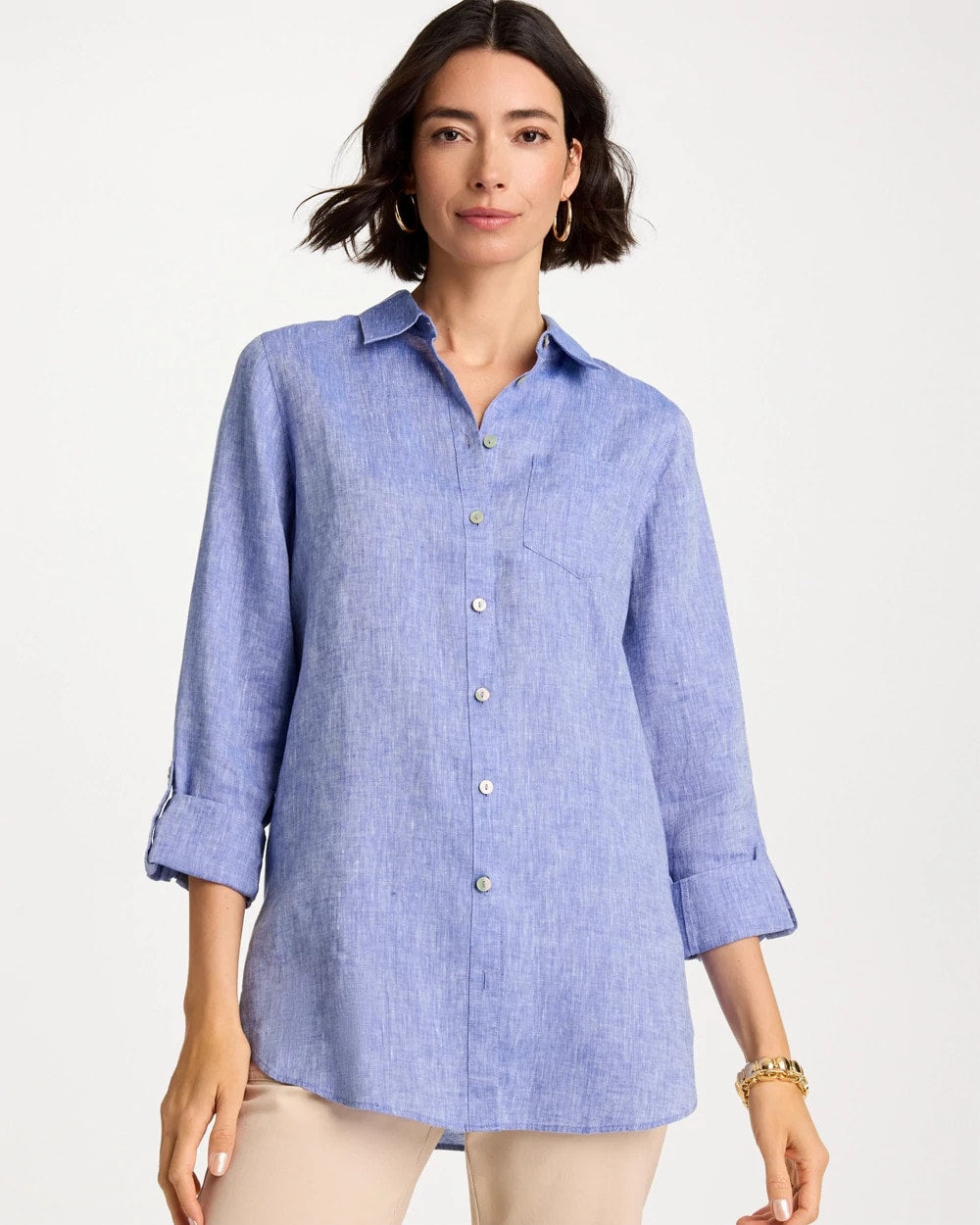 Chico's No Iron™ Linen Tunic Indigo