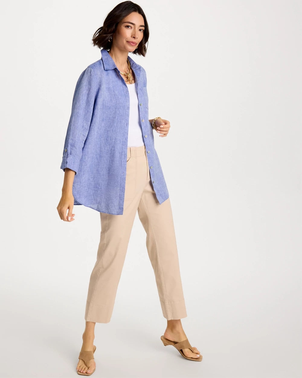 Chico's No Iron™ Linen Tunic Indigo