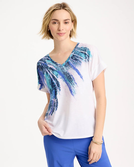 Chico's Zenergy® Sicily Splash Drop Shoulder Tee Pale Sweet Pea