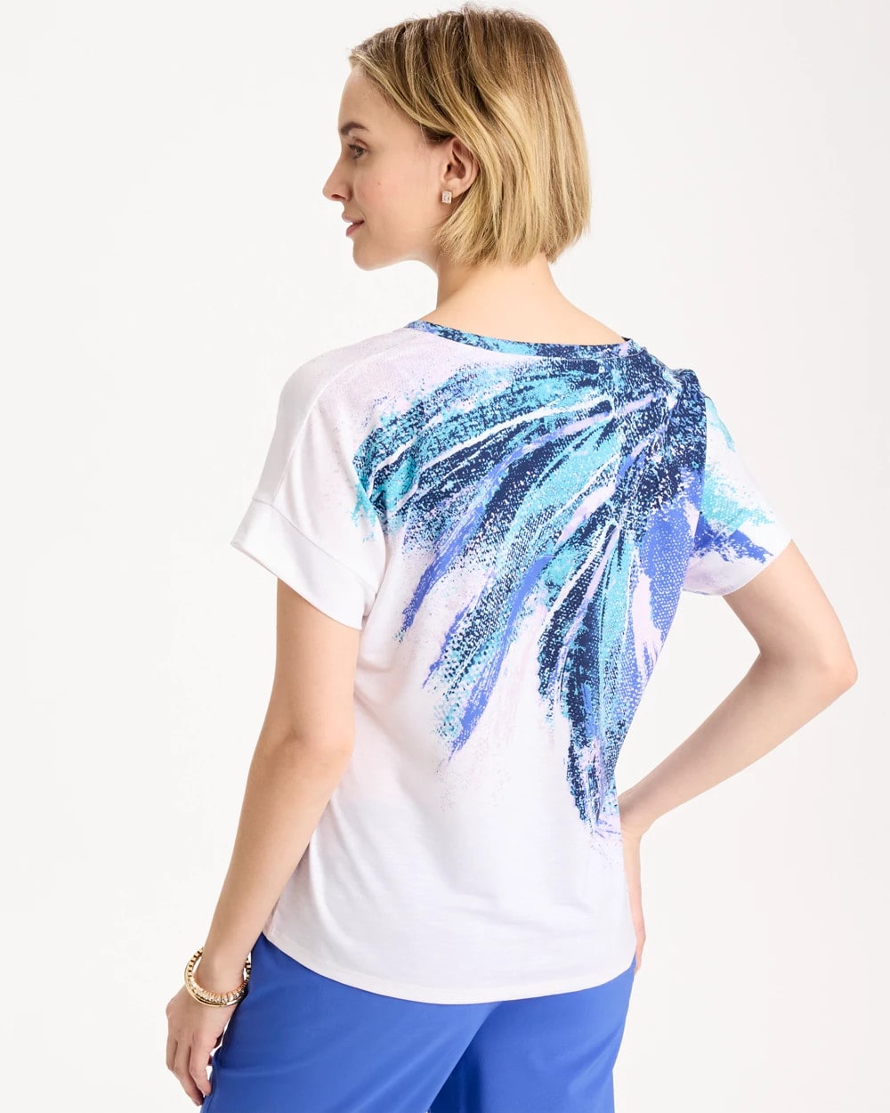 Chico's Zenergy® Sicily Splash Drop Shoulder Tee Pale Sweet Pea