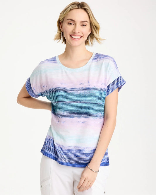 Chico's Zenergy® Ombre Drop Shoulder Tee Pale Sweet Pea