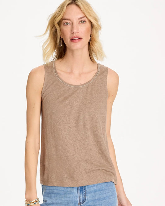 Chico's Linen Tank Topaz Smoke