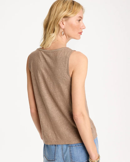 Chico's Linen Tank Topaz Smoke