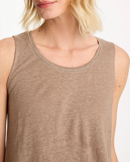 Chico's Linen Tank Topaz Smoke