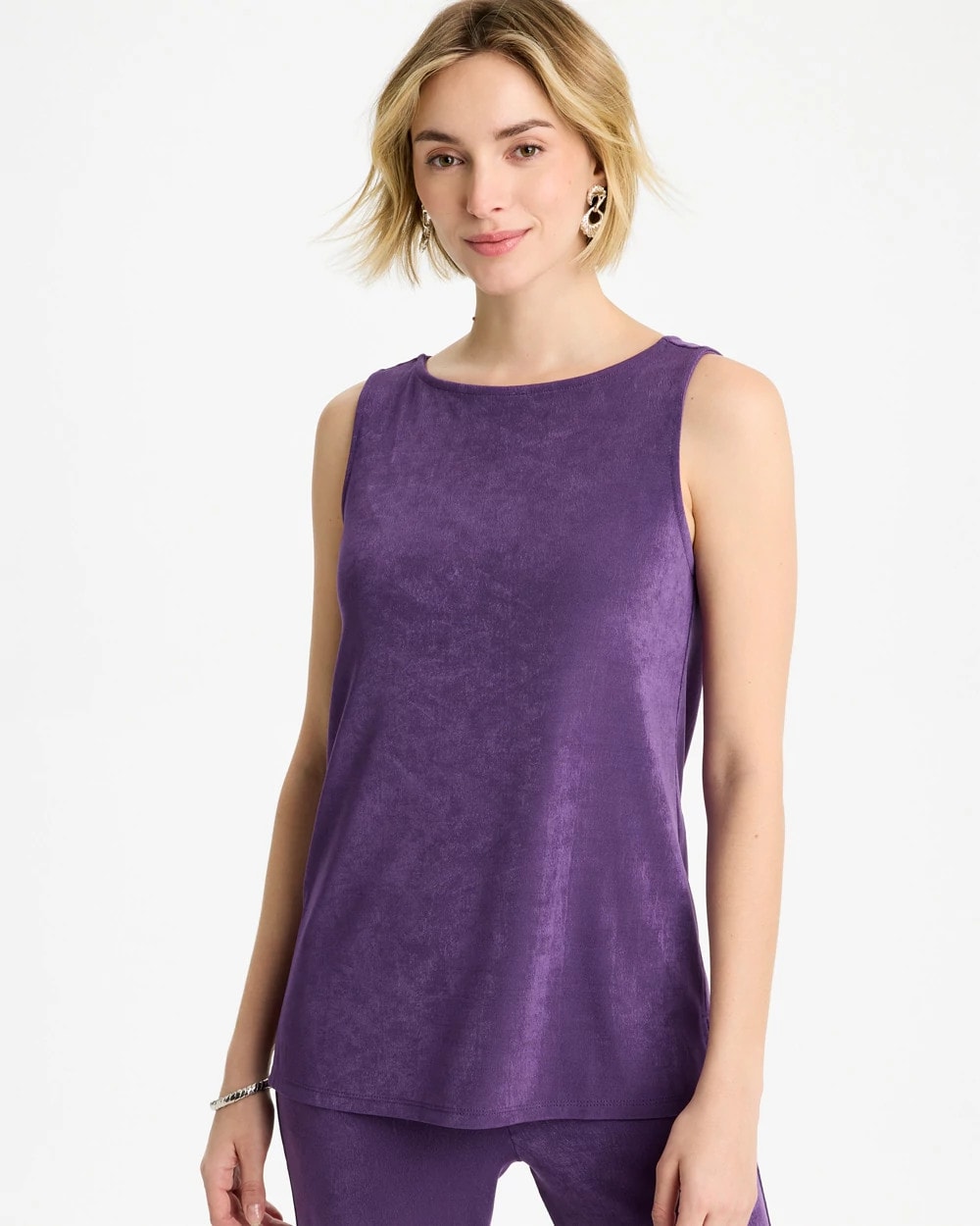 Chico's Travelers™ Side-Slit Tank Rich Amethyst