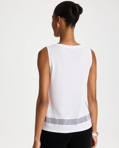 Chico's Travelers™ Sheer Stripe Tank Travelers Winter Drift