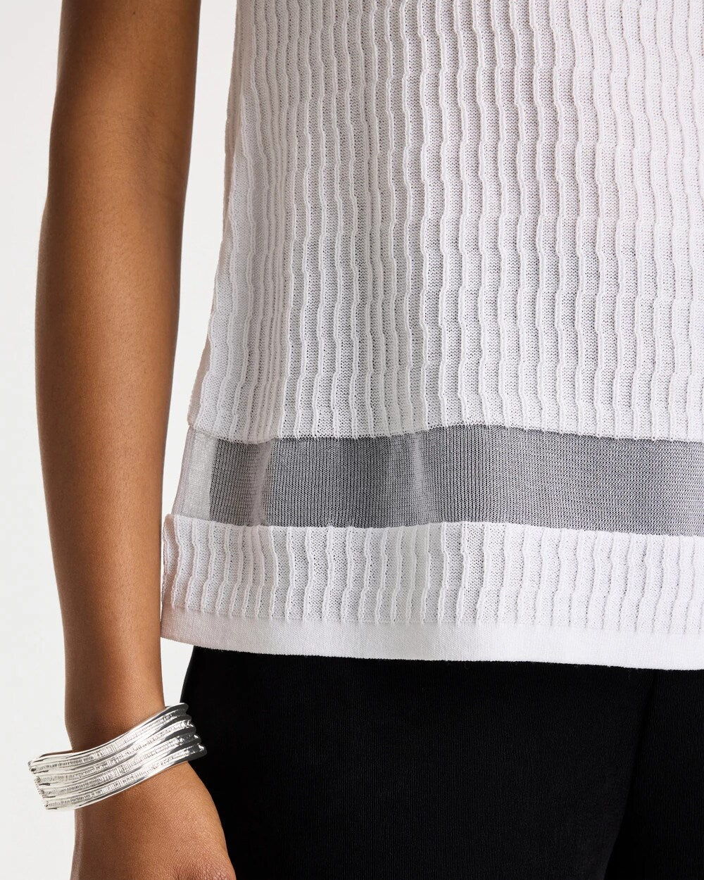 Chico's Travelers™ Sheer Stripe Tank Travelers Winter Drift