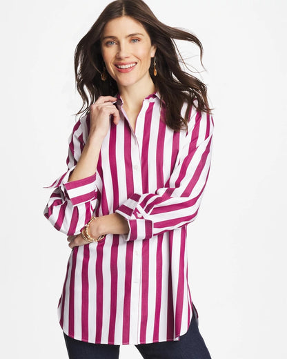 Chico's No Iron™ Stretch Striped Shirt Gladiolus