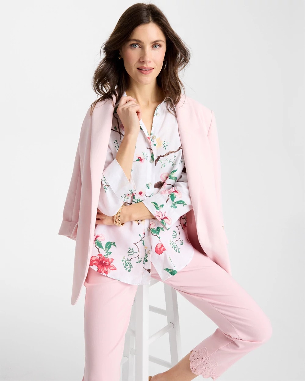 Chico's No Iron™ Kyoto Bloom Linen Shirt Hot Honeysuckle
