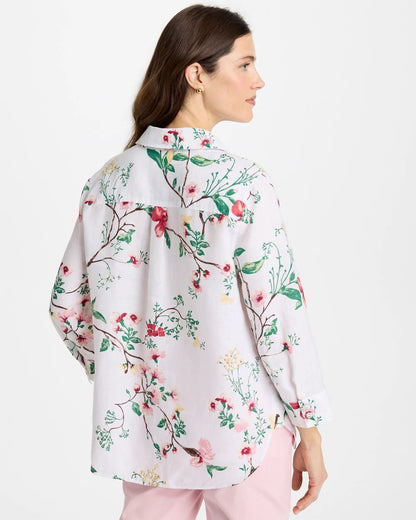 Chico's No Iron™ Kyoto Bloom Linen Shirt Hot Honeysuckle