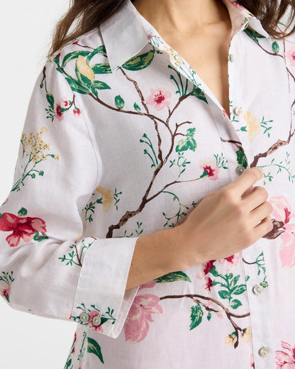 Chico's No Iron™ Kyoto Bloom Linen Shirt Hot Honeysuckle
