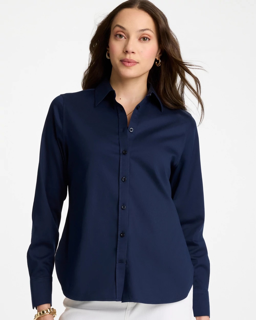 Chico's No Iron™ Stretch Shirt Classic Navy