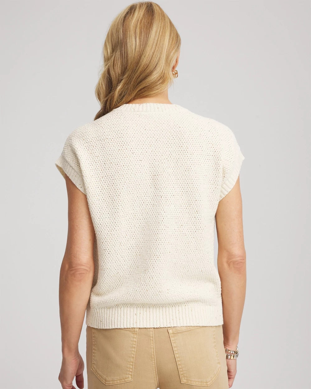 Chico's Button-Up Sweater Vest Gold