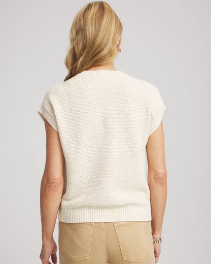 Chico's Button-Up Sweater Vest Gold