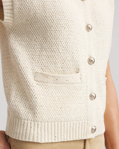 Chico's Button-Up Sweater Vest Gold