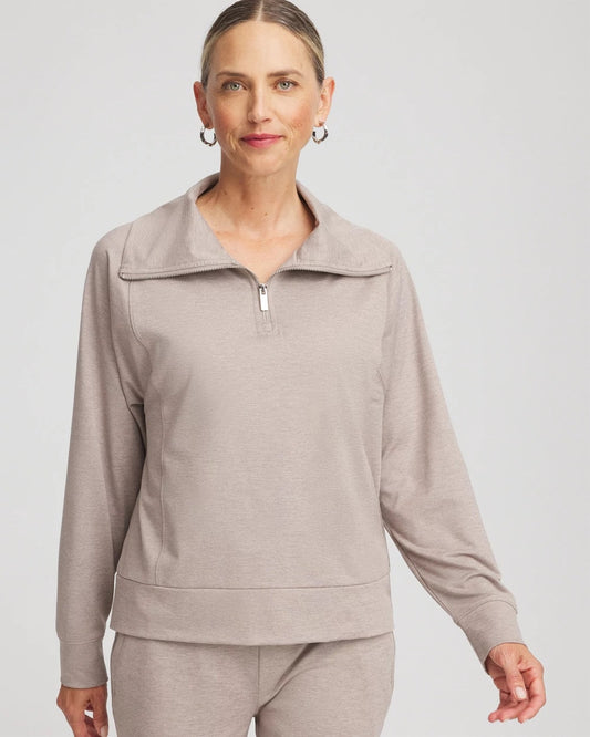 Chico's Zenergy® Cloud Half-Zip Pullover Top Rocky Mountain
