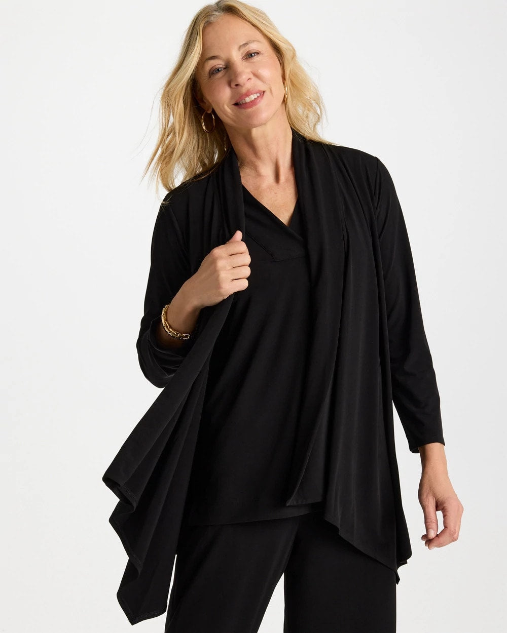 Chico's Travelers™ Knit Drape Cardigan Black