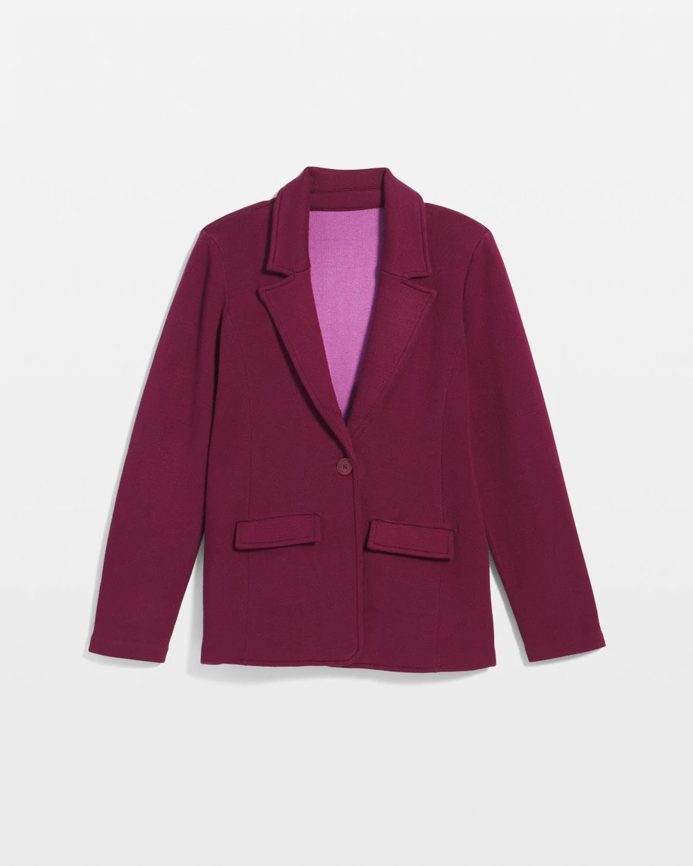 Chico's Single-Breasted Sweater Blazer Deep Chianti