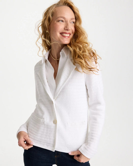 Chico's Textured Stitch Detail Cardigan Alabaster