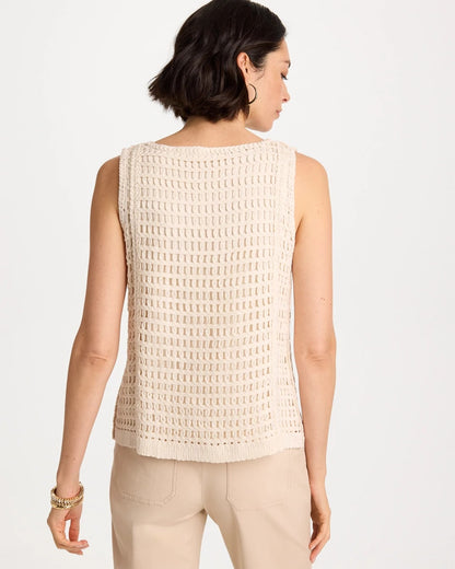 Chico's Crochet Sequin Tank Neutral