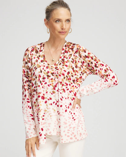 Chico's Ombré Printed V-Neck Cardigan Multi