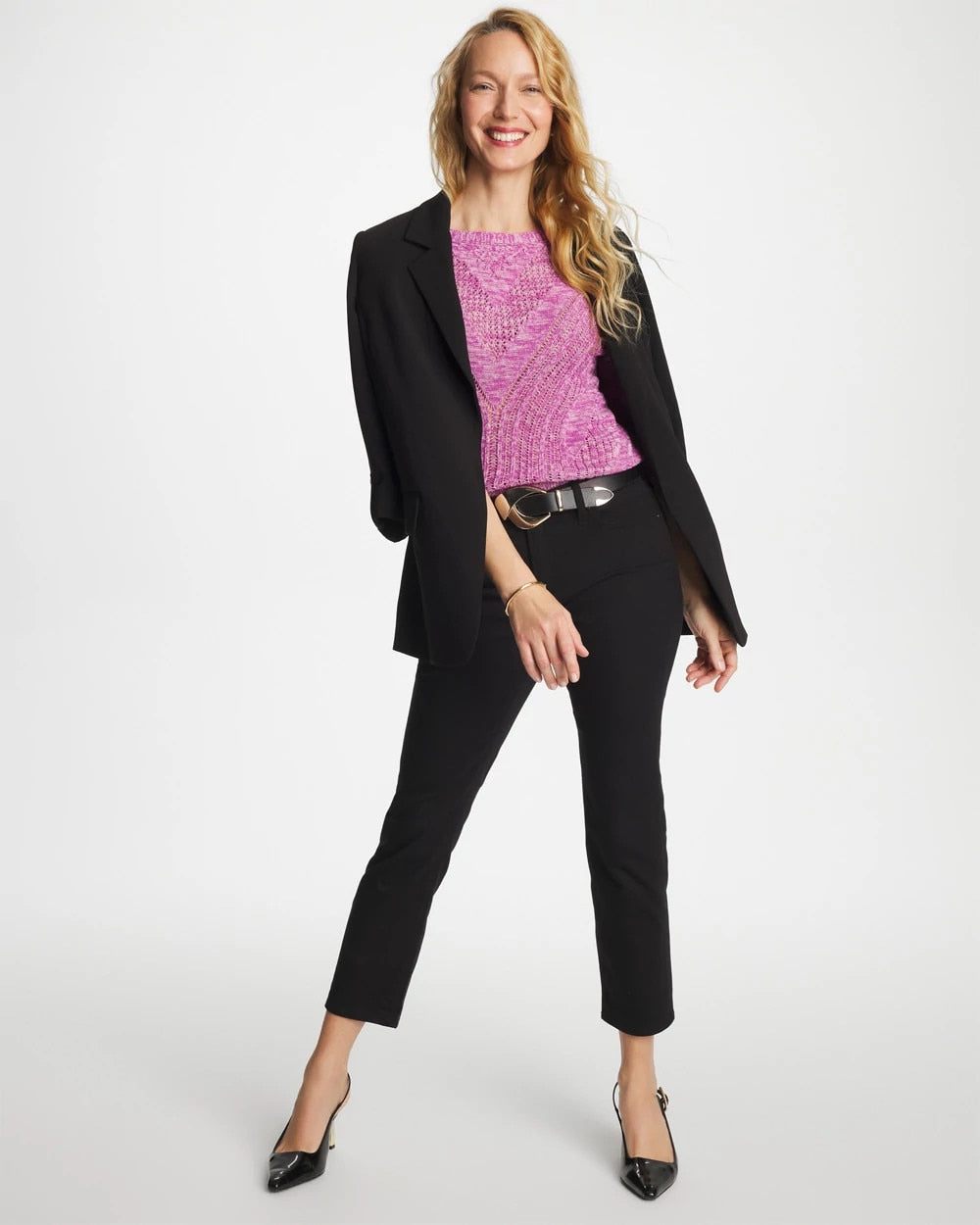 Chico's Relaxed Dolman Pullover Sweater Violet Shadow