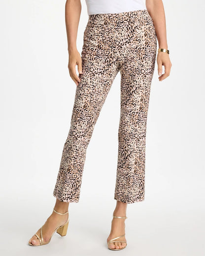 Chico's Brigitte™ Animal Print Crop Flare Pants Pale Sand