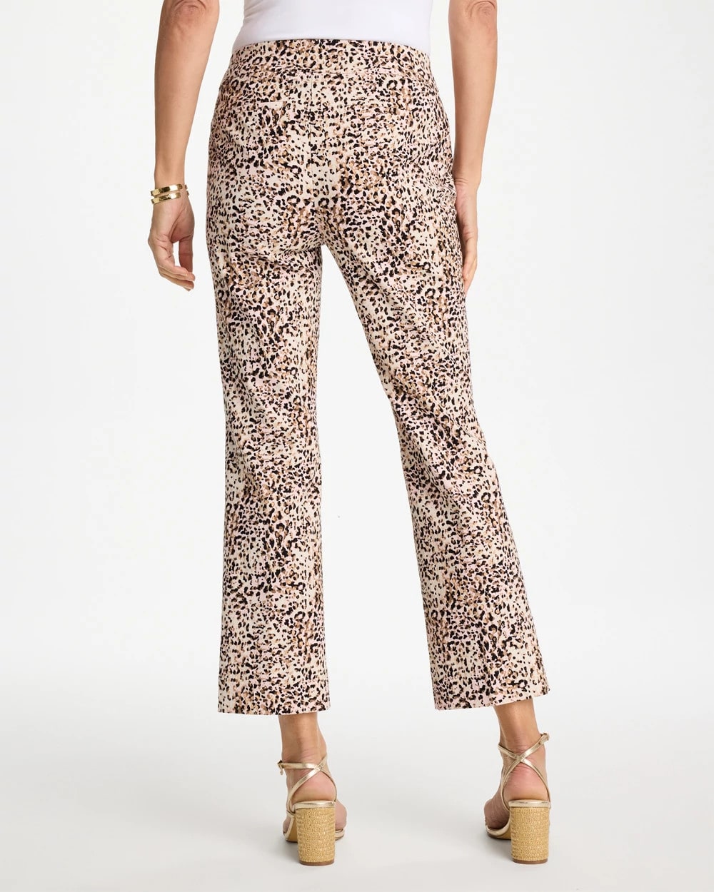 Chico's Brigitte™ Animal Print Crop Flare Pants Pale Sand