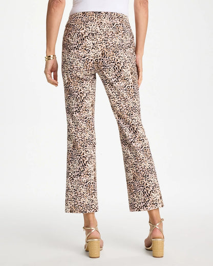 Chico's Brigitte™ Animal Print Crop Flare Pants Pale Sand