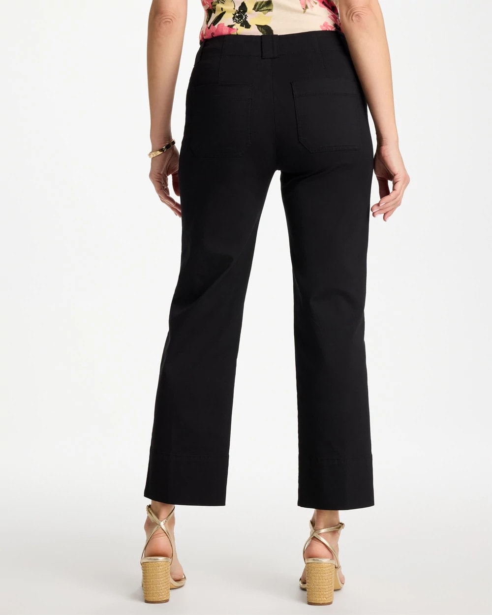 Chico's High Hem Straight Crop Pants Black