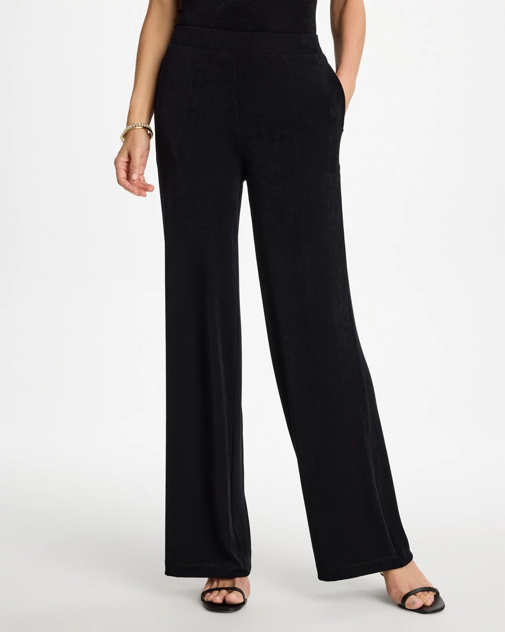 Chico's Petite Travelers™ Wide-Leg Pocket Pants Travelers Black