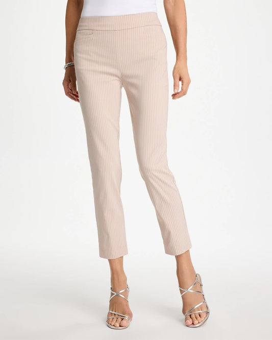 Chico's Brigitte™ Slim Twill Stripe Neutral Crop Neutral