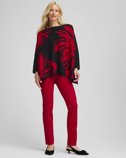 Chico's Juliet Slim Trim Detail Pants Carmine Red