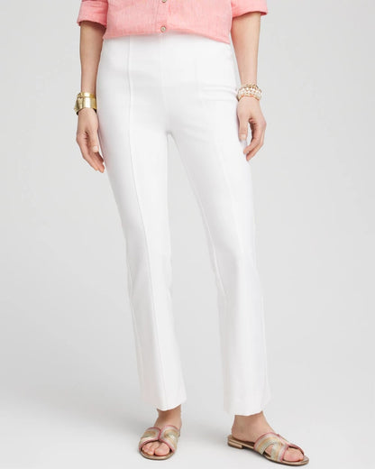 Chico's Lightweight Juliet Flared Ankle Pants Alabaster