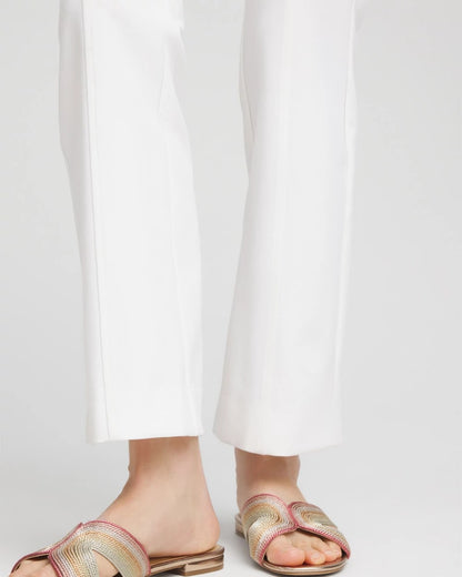 Chico's Lightweight Juliet Flared Ankle Pants Alabaster