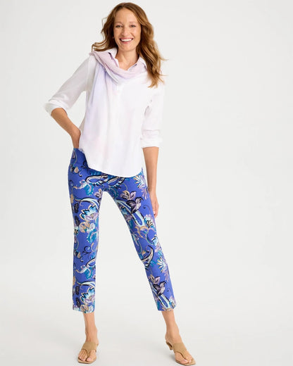 Chico's Brigitte™ Slim Mae Paisley Crop Pant Amparo Blue