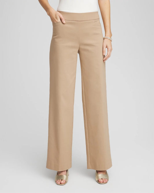 Chico's Brigitte™ Slim Wide-Leg Pants Cattail Brown