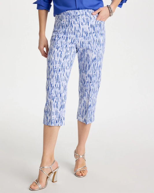 Chico's Brigitte™ Slim Infinite Lines Capri Pants Amparo Blue