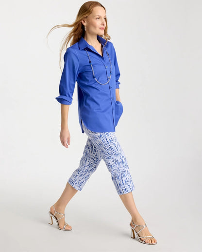 Chico's Brigitte™ Slim Infinite Lines Capri Pants Amparo Blue