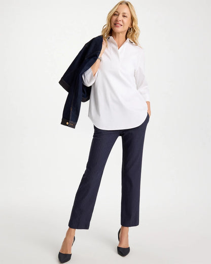 Chico's Brigitte™ Straight Pinstripe Cropped Pants Navy