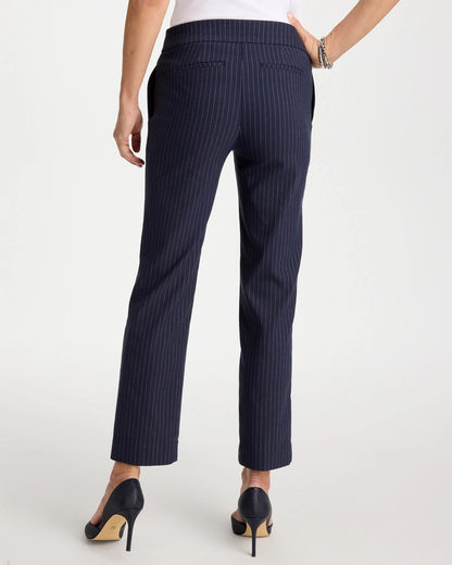 Chico's Brigitte™ Straight Pinstripe Cropped Pants Navy