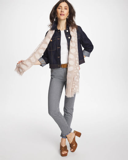 Chico's Pinnacle Stripe Girlfriend Ankle Jeans Denim