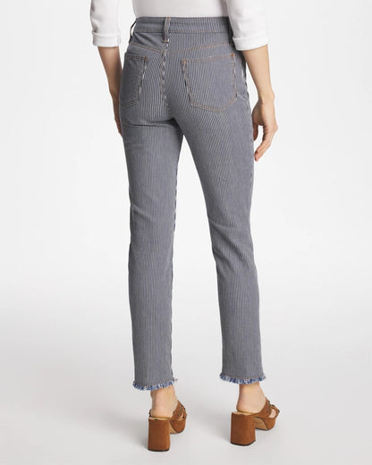 Chico's Pinnacle Stripe Girlfriend Ankle Jeans Denim