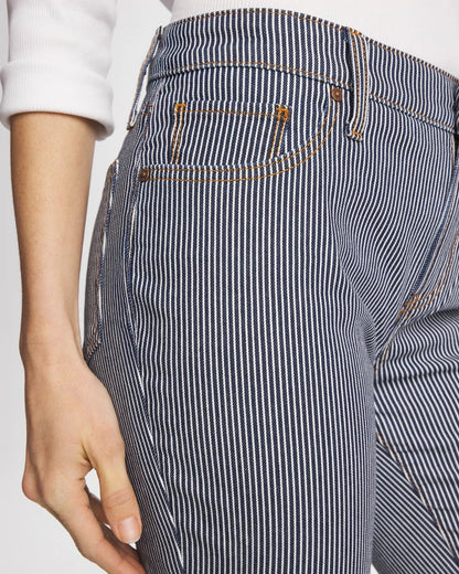 Chico's Pinnacle Stripe Girlfriend Ankle Jeans Denim
