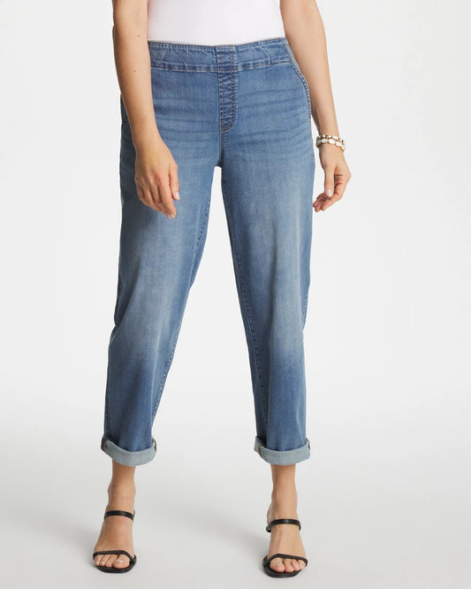 Chico's Pull-On Boyfriend Cropped Jeans Bailey Indigo