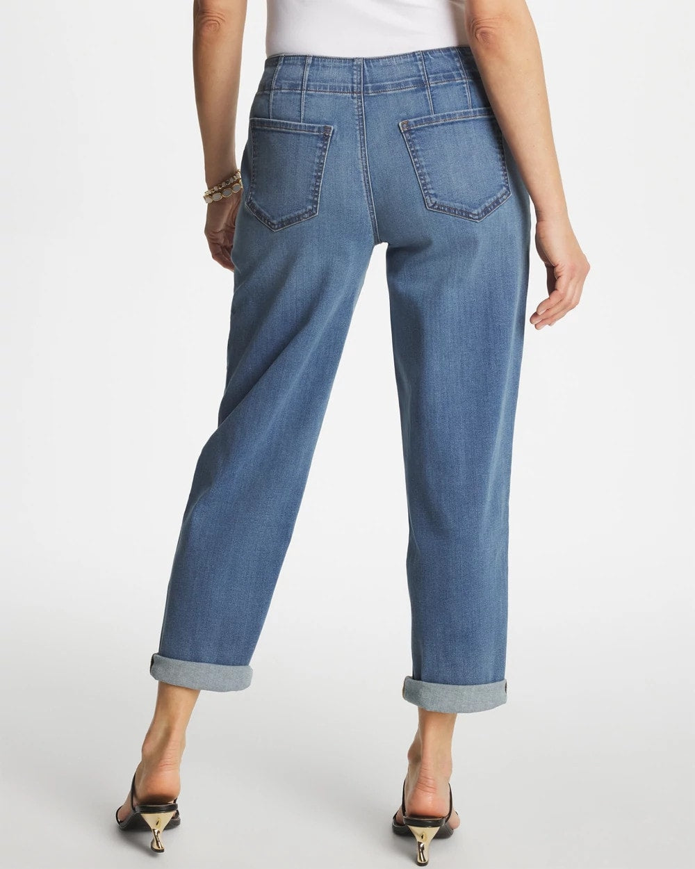 Chico's Pull-On Boyfriend Cropped Jeans Bailey Indigo