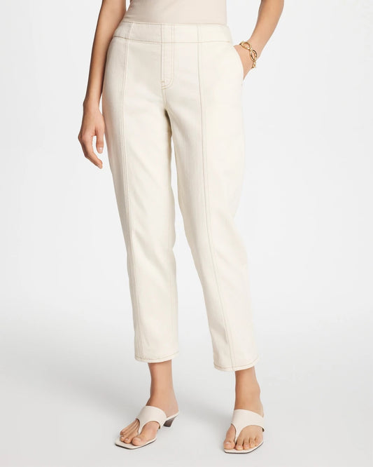 Chico's Pull-On Boyfriend Utility Cropped Jeans Natural Seeded