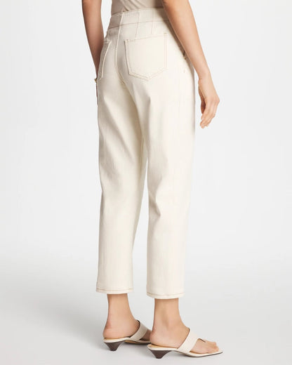 Chico's Pull-On Boyfriend Utility Cropped Jeans Natural Seeded
