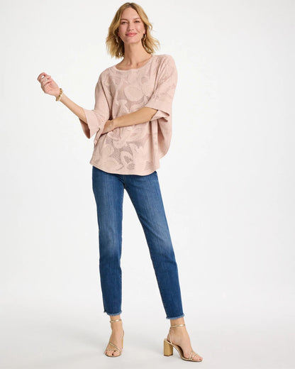 Chico's Girlfriend Slim Frayed Ankle Jeans Kailua Indigo