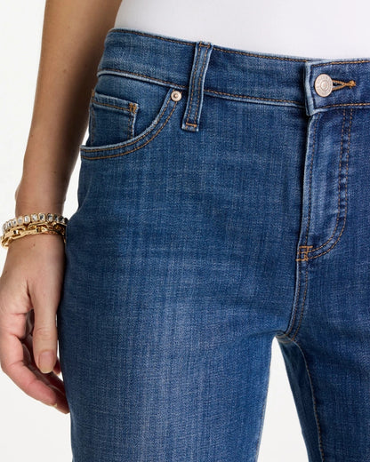 Chico's Girlfriend Slim Frayed Ankle Jeans Kailua Indigo